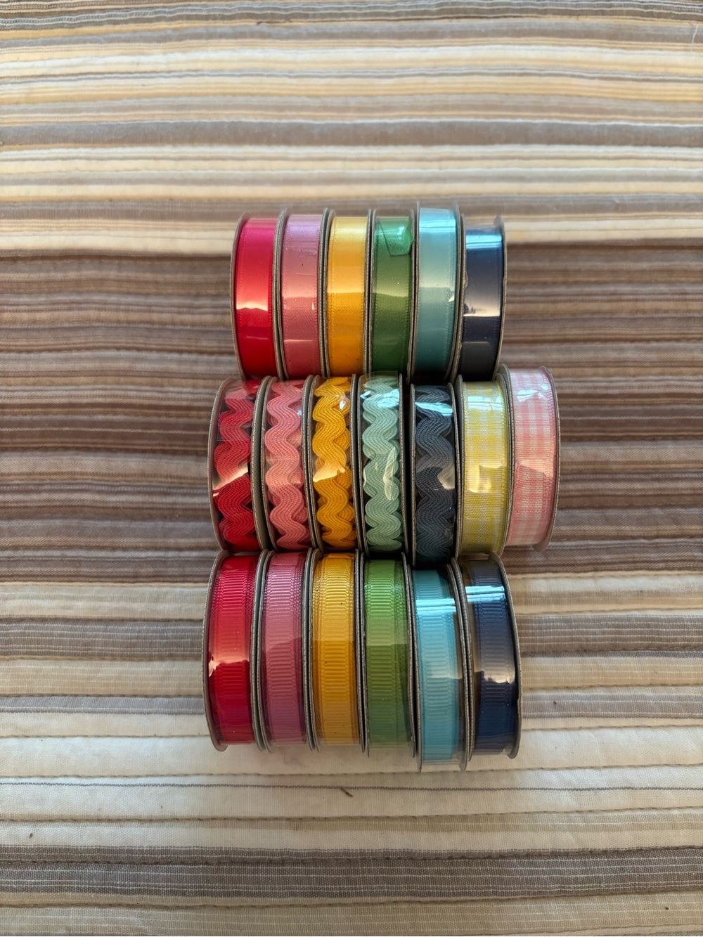 American Crafts Assorted Premium Ribbon Spools in Bright Multi Colors 19 Spools